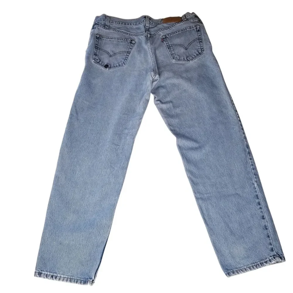 Vtg Levi's 550 Relaxed Fit Denim Jeans 36 X 31 Faded Light Wash Men's Distressed